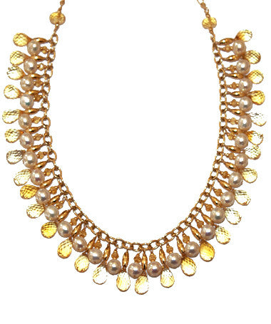 Cleopatra Citrine and Pearl Necklace