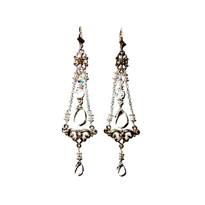 Featured in Modern Bride: Rock Crystal and pearl Earrings in Sterling Silver