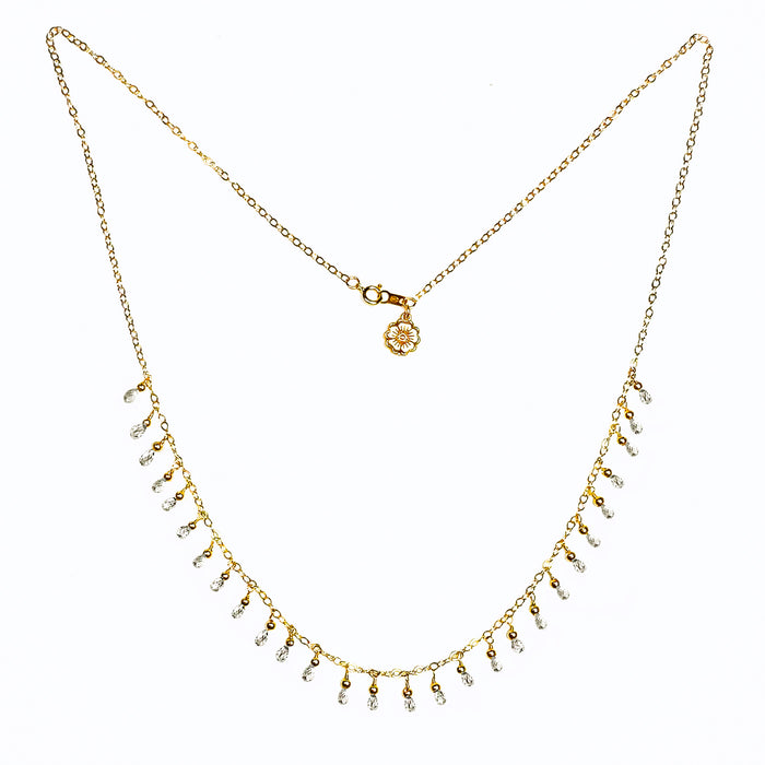 Diamond Briolette Necklace in 14K Gold