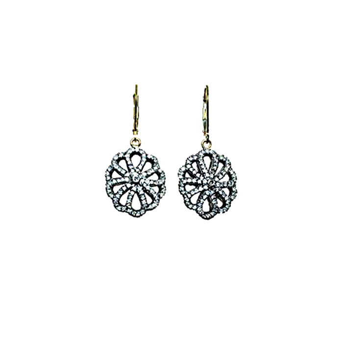Pave Diamond Flower Double Sided