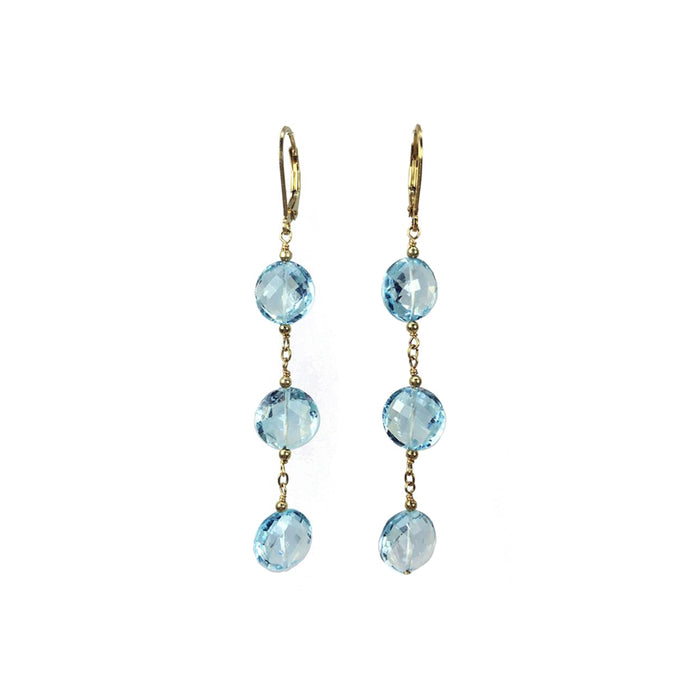 Swiss Blue Topaz Coin earrings