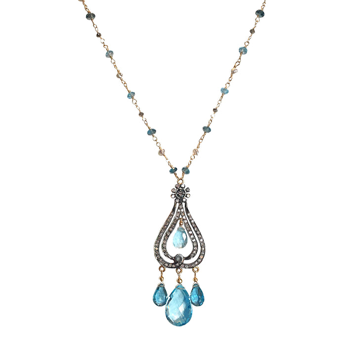 Swiss and London Blue Topaz and Diamonds