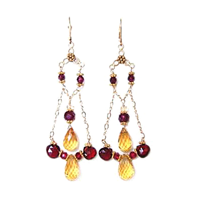 Garnet and Citrine Signature Earrings!