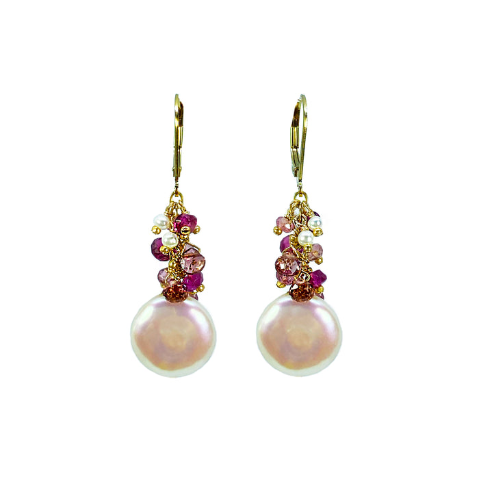 Coin Pearls, Pink Tourmaline & Pearls