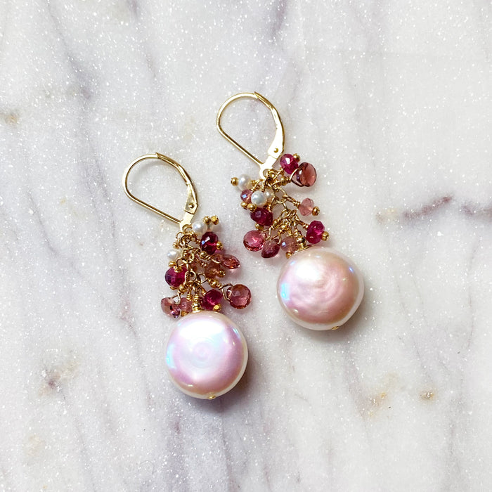 Coin Pearls, Pink Tourmaline & Pearls