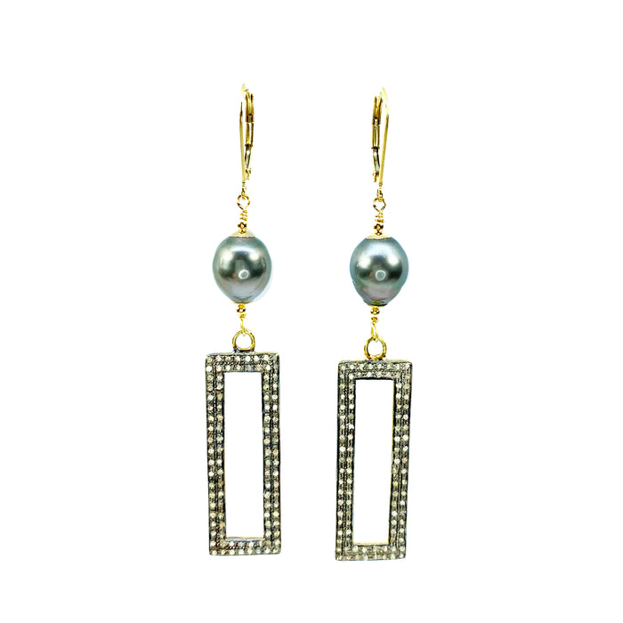 Pave Diamonds and Tahitian Pearls